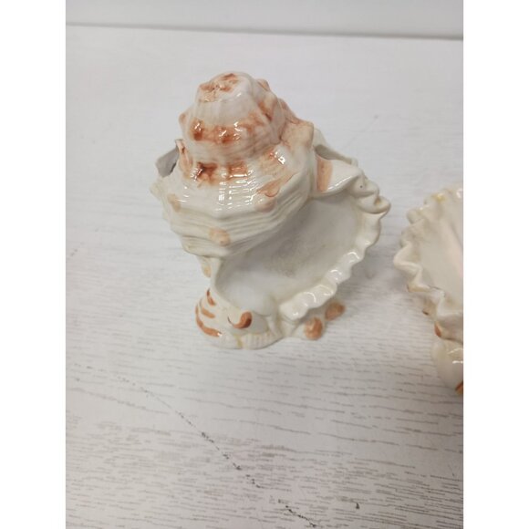 Vintage Ceramic Sea Shell Bathroom Vanity Soap Lotion & Toothbrush Holder Set - Picture 6 of 8